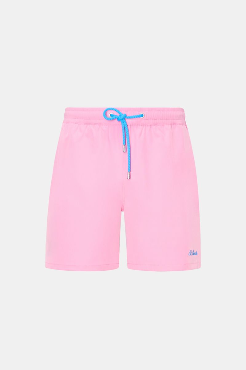 MC2 Saint Barth Badeshorts 'Comfort' rosé, frontale Ansicht, leichter Griff, elastischer Bund, blauer Kordelzug, Regular Fit, schnell trocknend