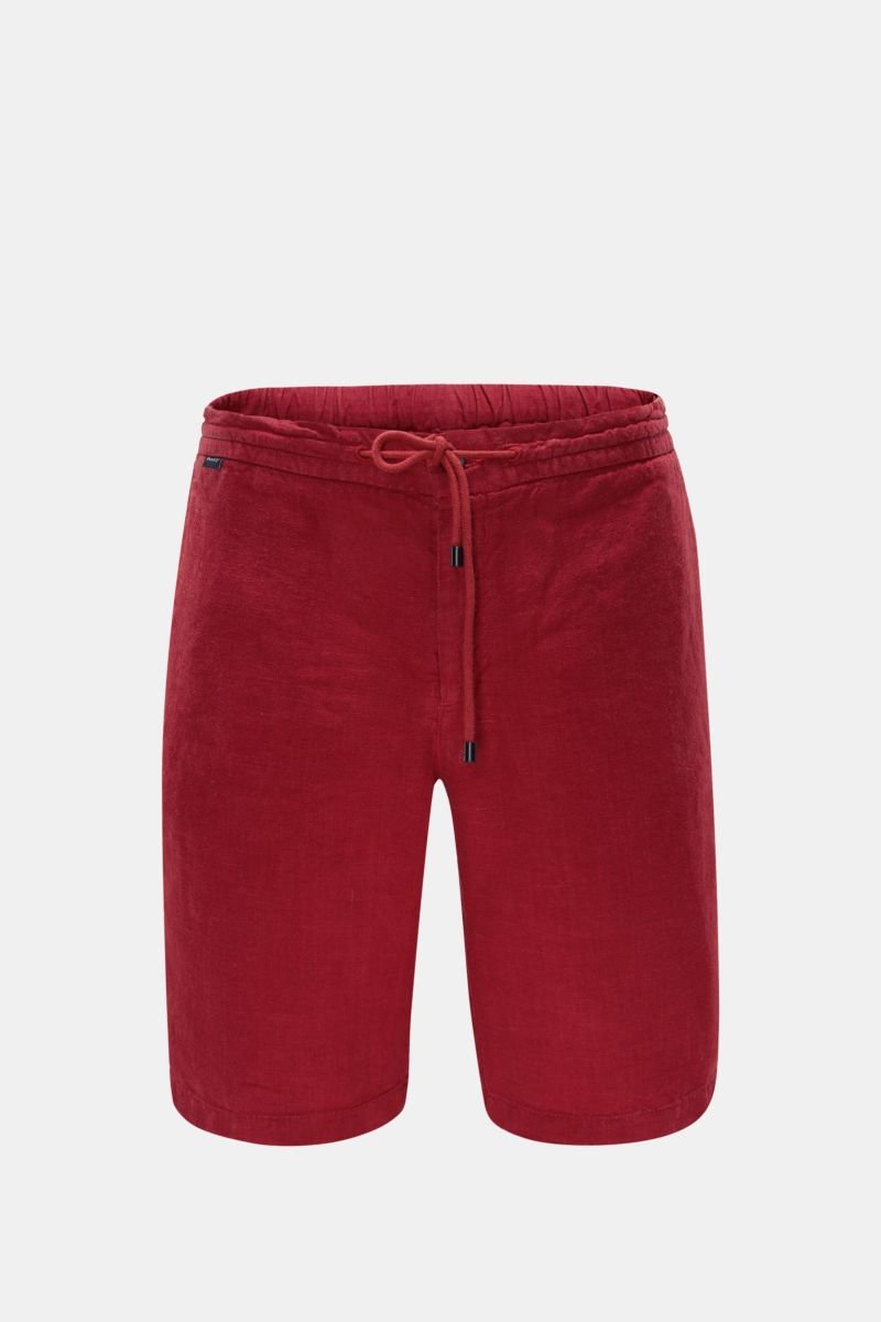 Linen Bermuda shorts dark red