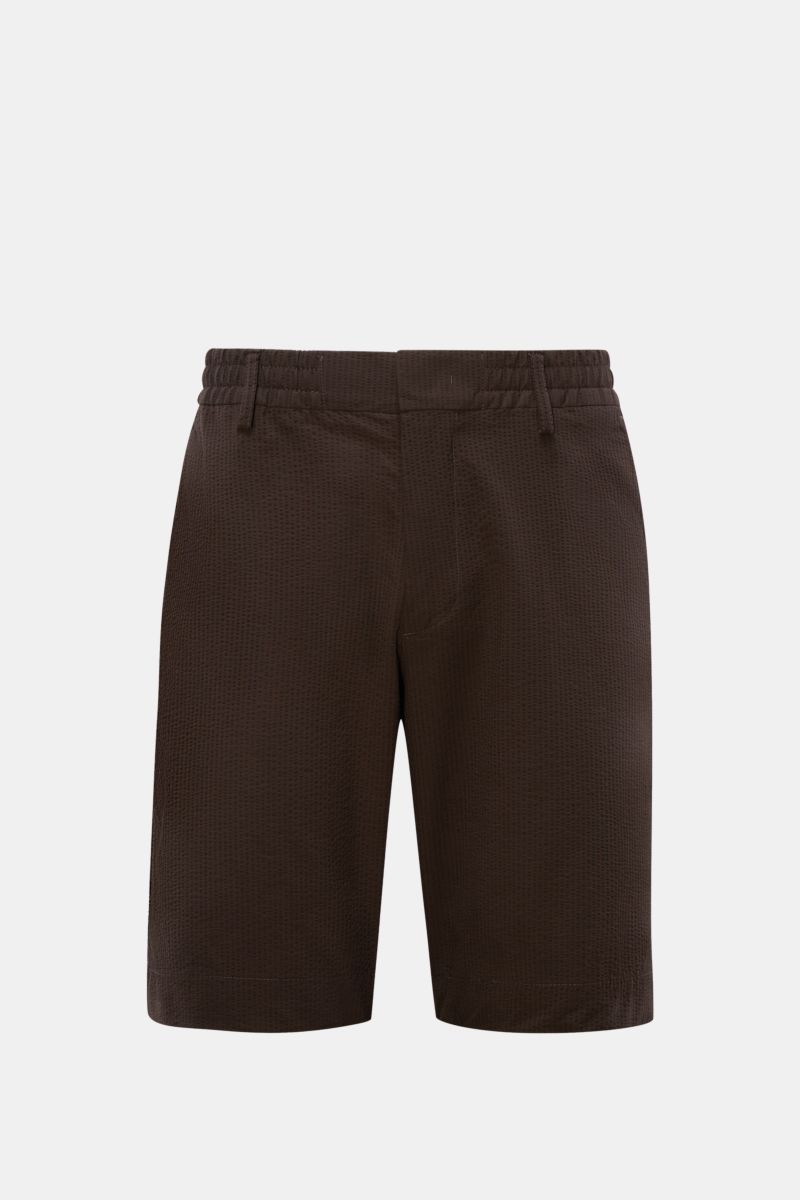 Seersucker-Shorts 'Billie' dunkelbraun