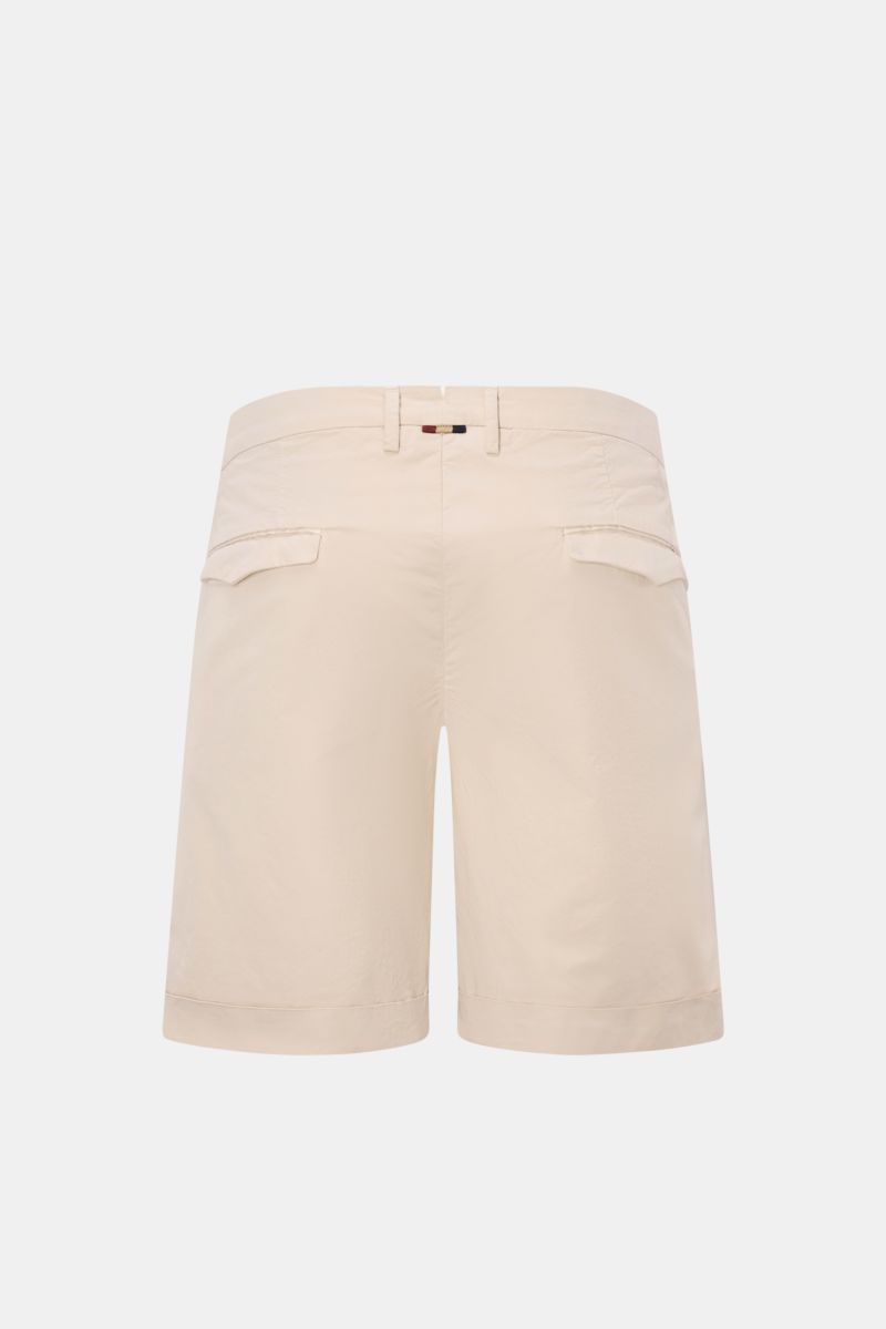 Mason's Shorts 'Torino' sand, Rückansicht, leichte elastische Baumwolltwill-Shorts mit Bundknopf, Reißverschluss, französischen Taschen, Saumaufschlag.