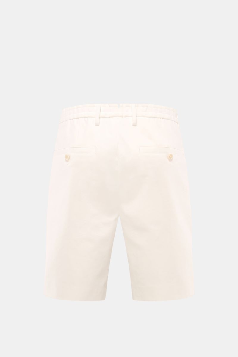 Back view of GTA Jersey shorts 'Davide' cream in a soft cotton-microfibre blend with buttoned back pockets and elastic waistband.

A soft blend of cotton and premium microfibre in a jersey finish makes the casual shorts 'Davide' by GTA a comfortable mo