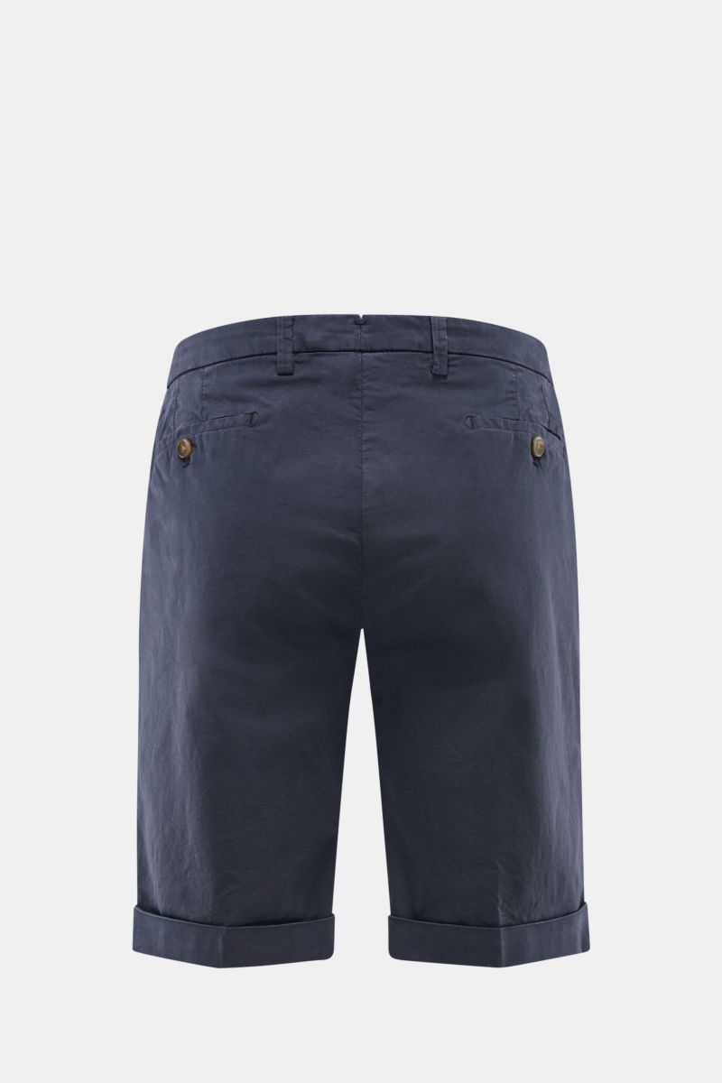 Briglia 1949 Bermudas navy, Rückansicht, Slim Fit Bermudas aus elastischer Baumwolle mit französischen Taschen, Uhrentasche, Knöpfen und fixiertem Saumaufschlag.