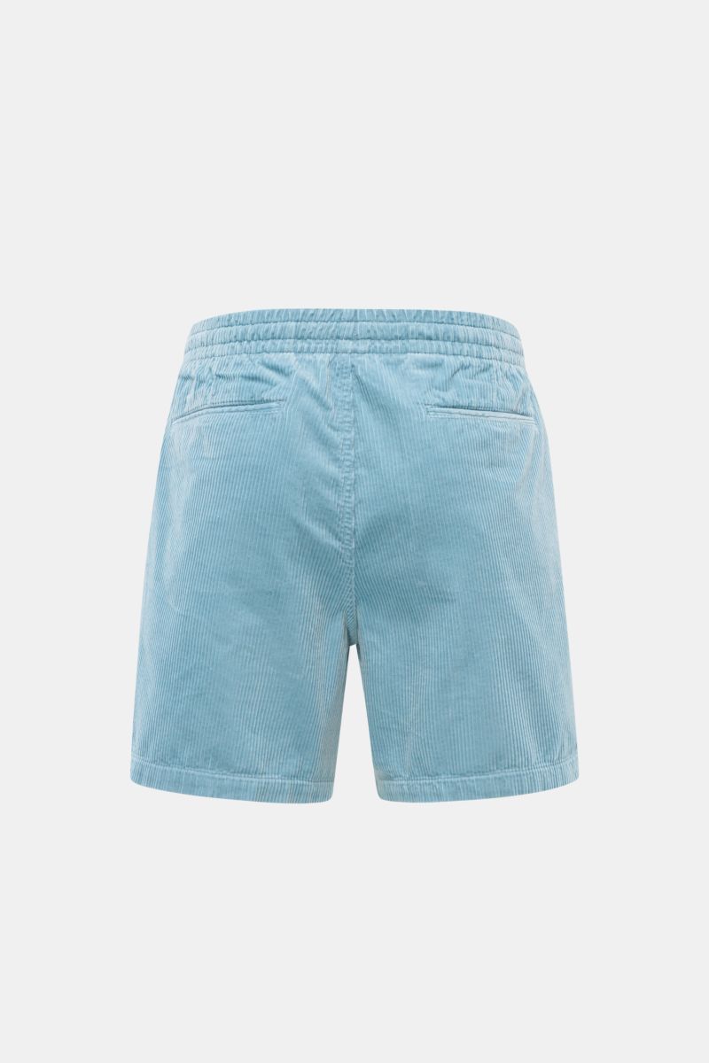 Polo Ralph Lauren Cord-Shorts rauchblau, Rückansicht, reine Baumwolle, weicher Griff, Regular Fit, elastischer Bund mit Tunnelzug, französische Taschen, Logo-Stickerei.
