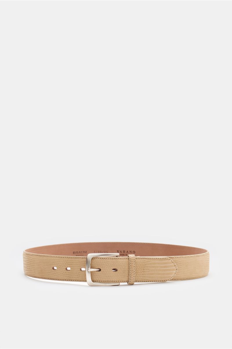 Belt in lizard skin beige