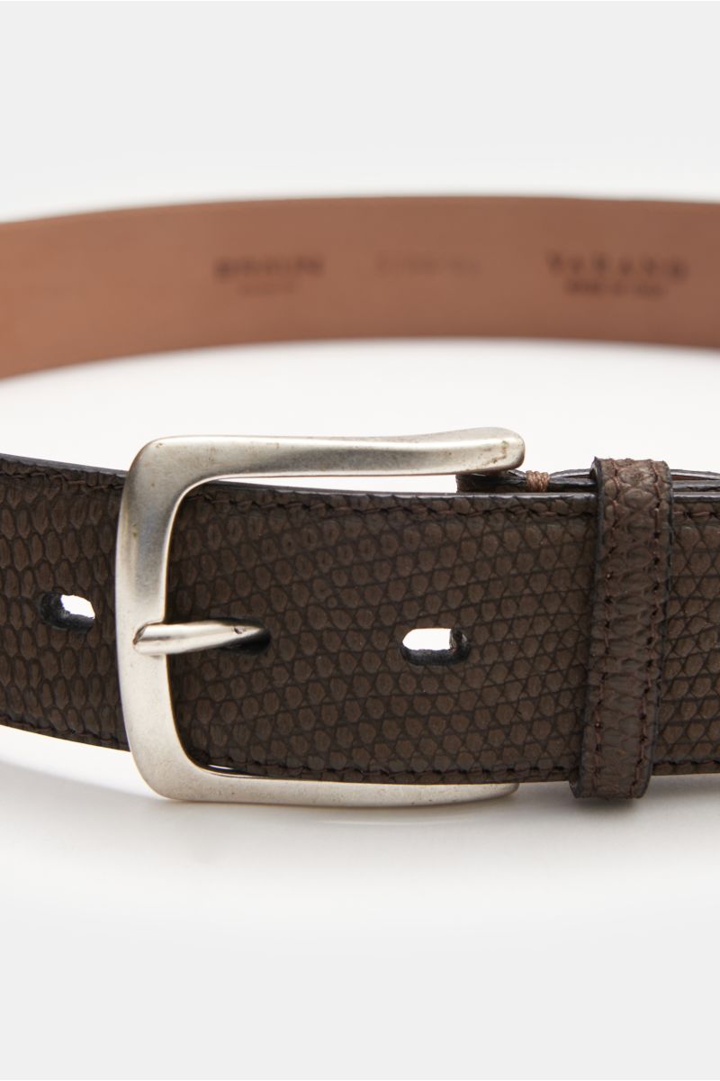 Fausto Colato Gürtel Waranleder graubraun