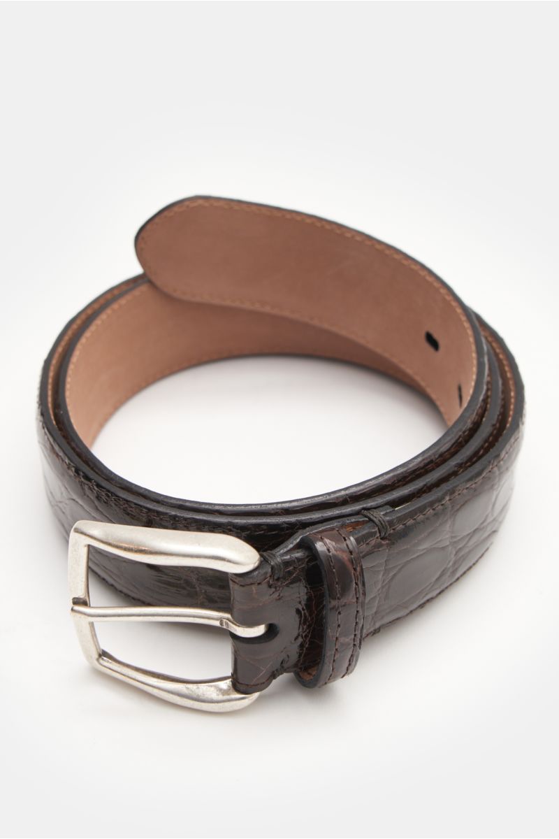 Fausto Colato Cayman leather belt dark brown