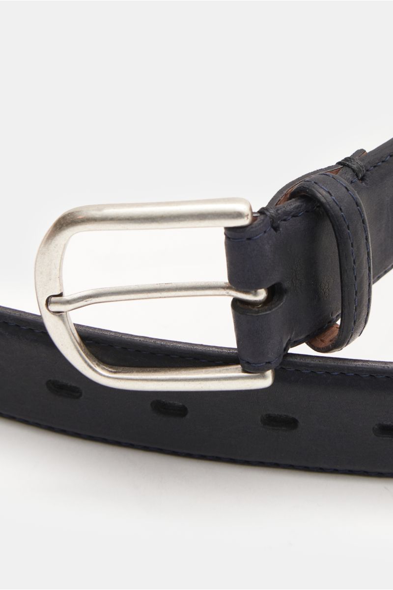 Fausto Colato Antelope leather belt dark navy