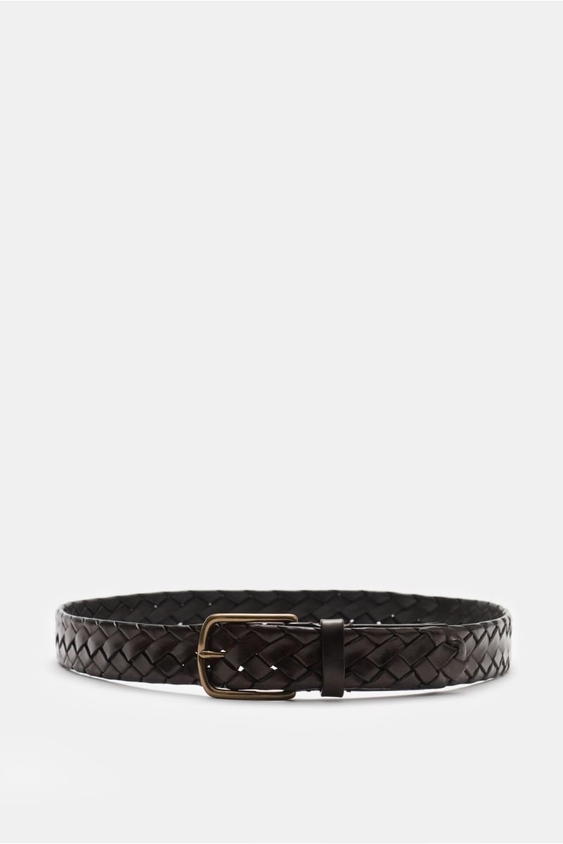 Brown Braided leather belt, Brunello Cucinelli