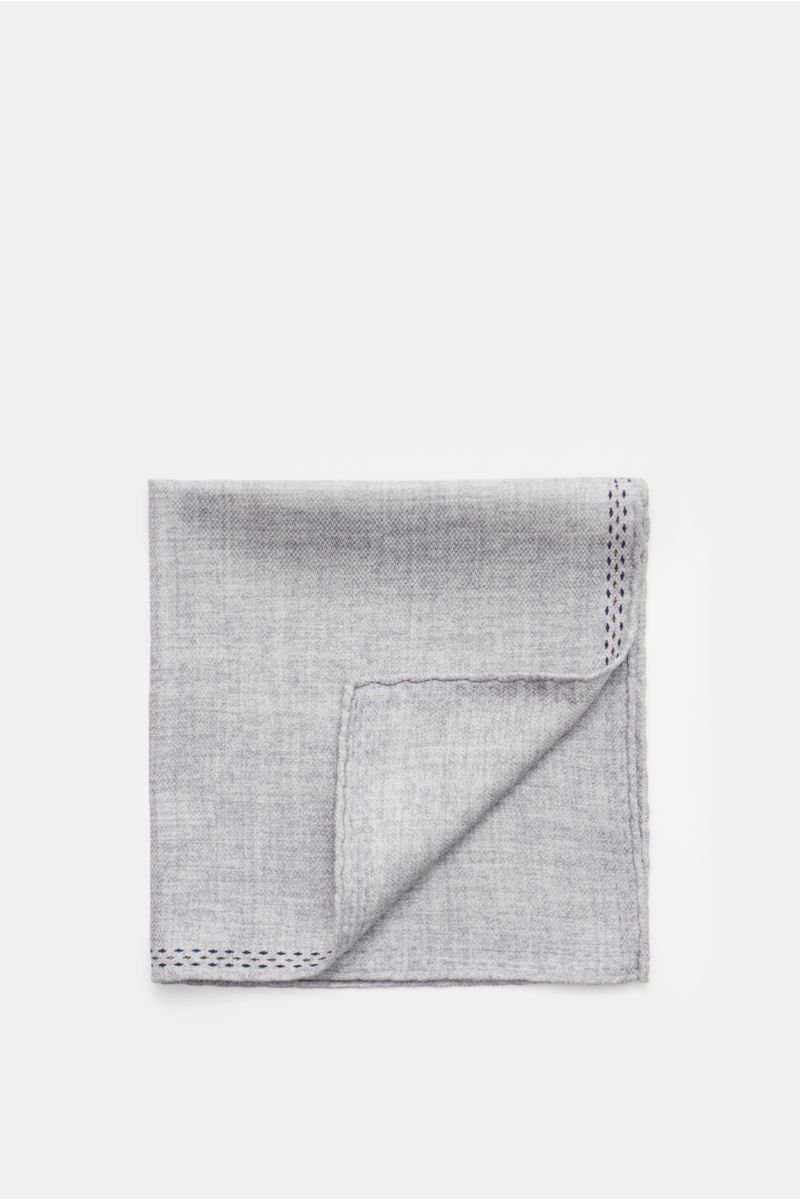 Silk pocket square light grey mottled