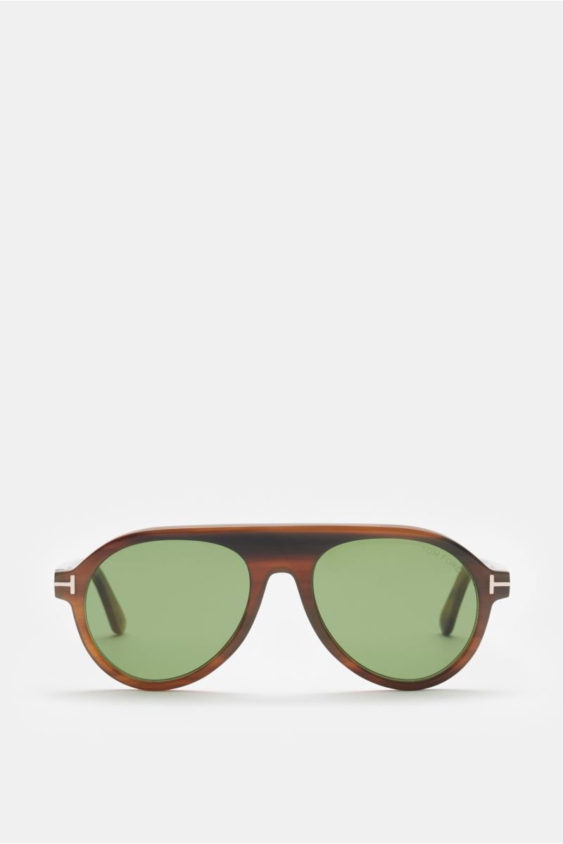 Horn sunglasses 'Private Collection' brown patterned/green