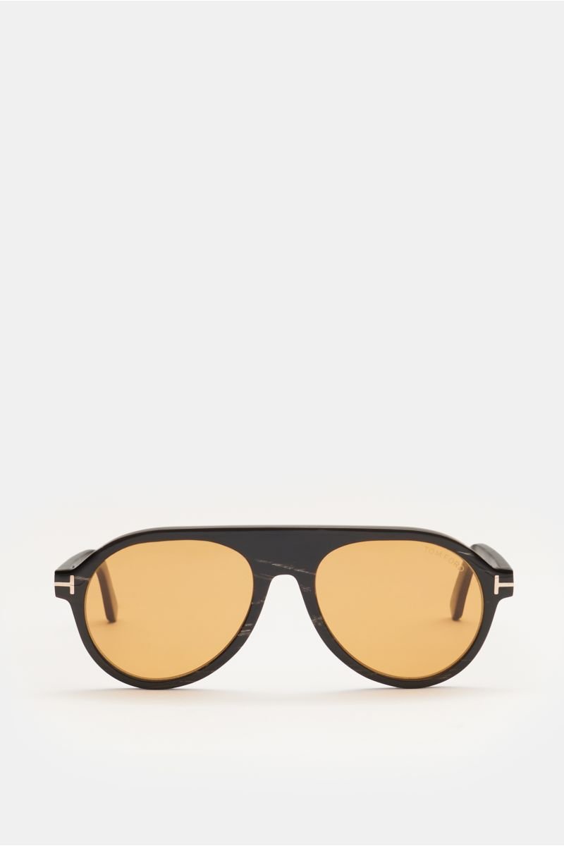 Horn sunglasses 'Private Collection' dark brown patterned/yellow