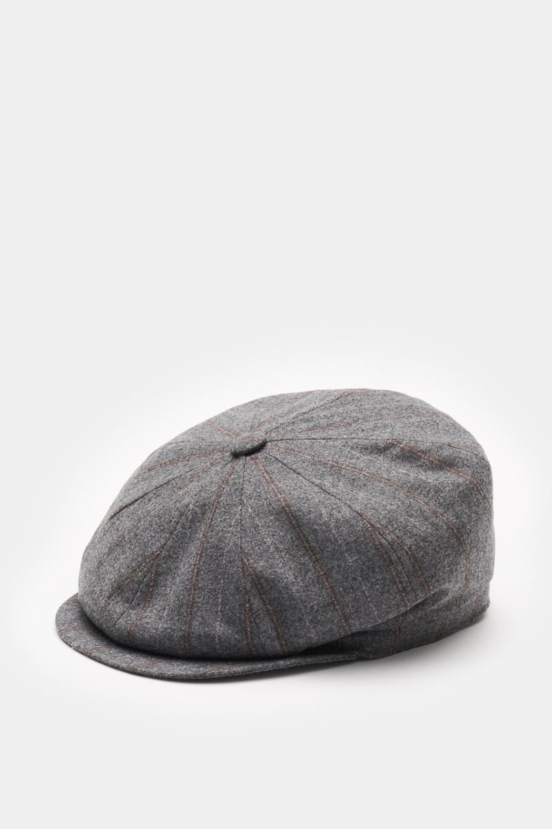 Flat cap grey/grey-brown striped