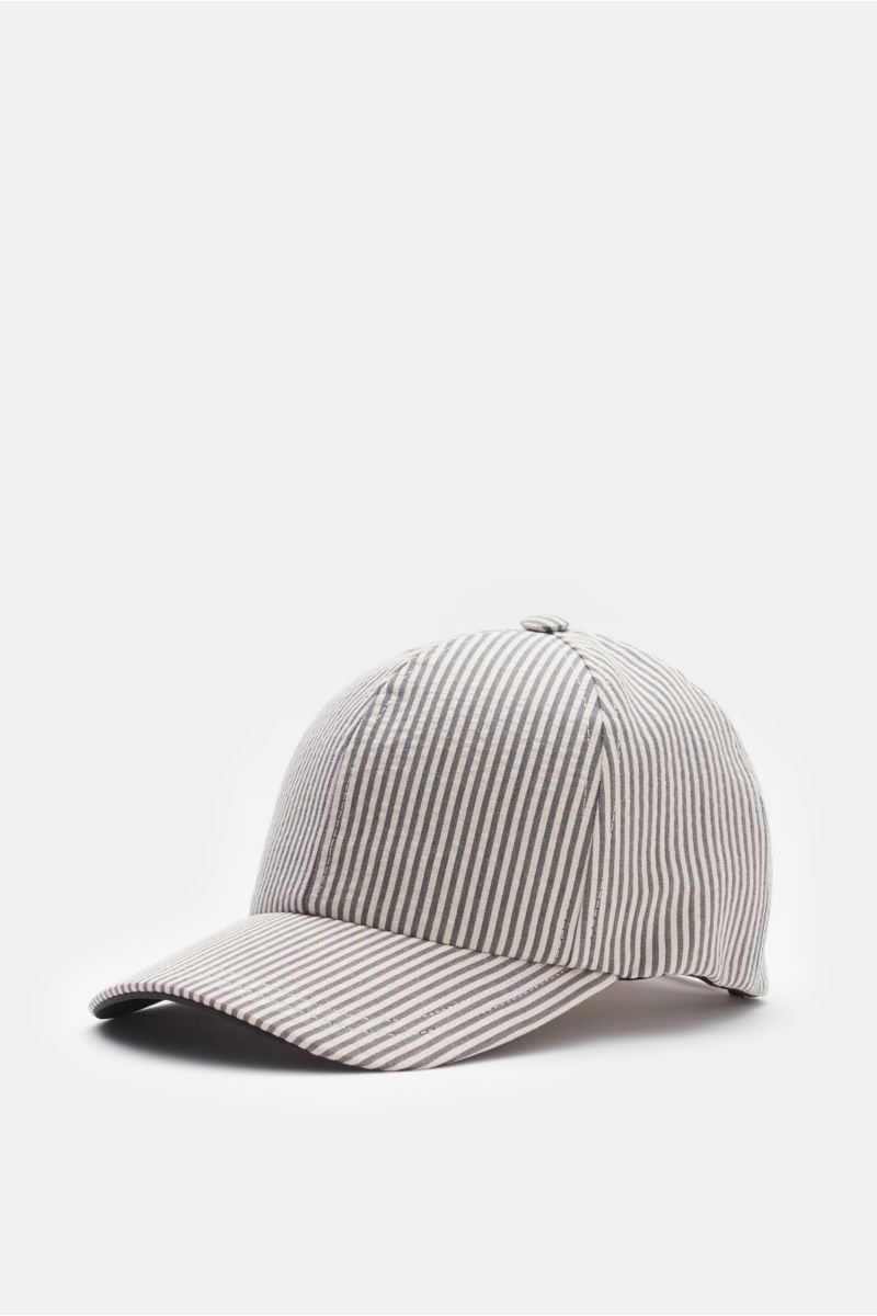 Seersucker baseball cap grey/white