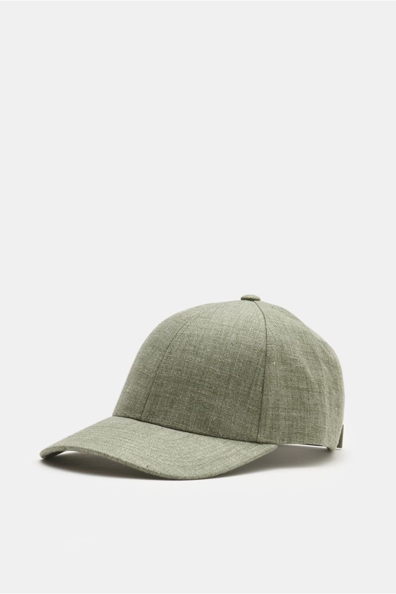 Linen baseball cap grey-green