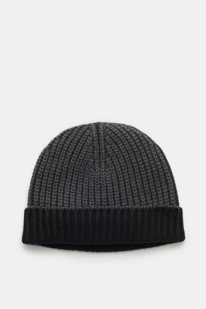 04651/ A trip in a bag Reversible wool beanie 'Foggy Hat' dark grey