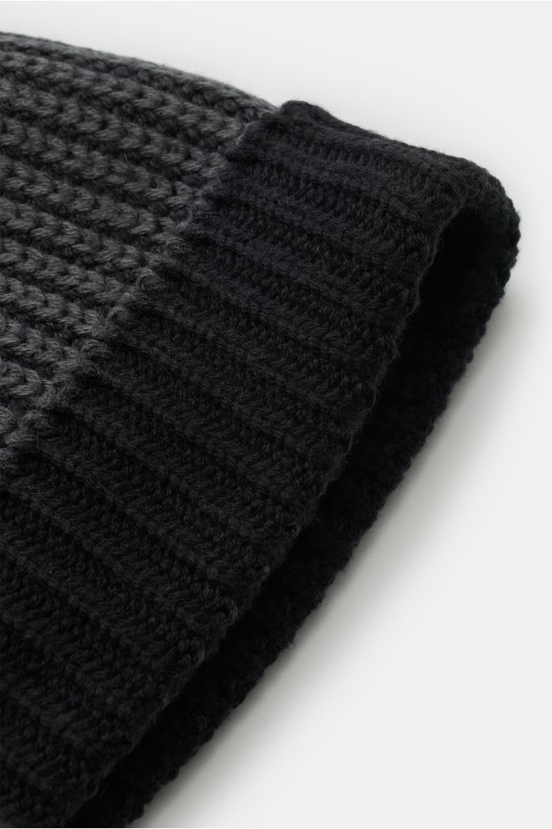 04651/ A trip in a bag Reversible wool beanie 'Foggy Hat' dark grey