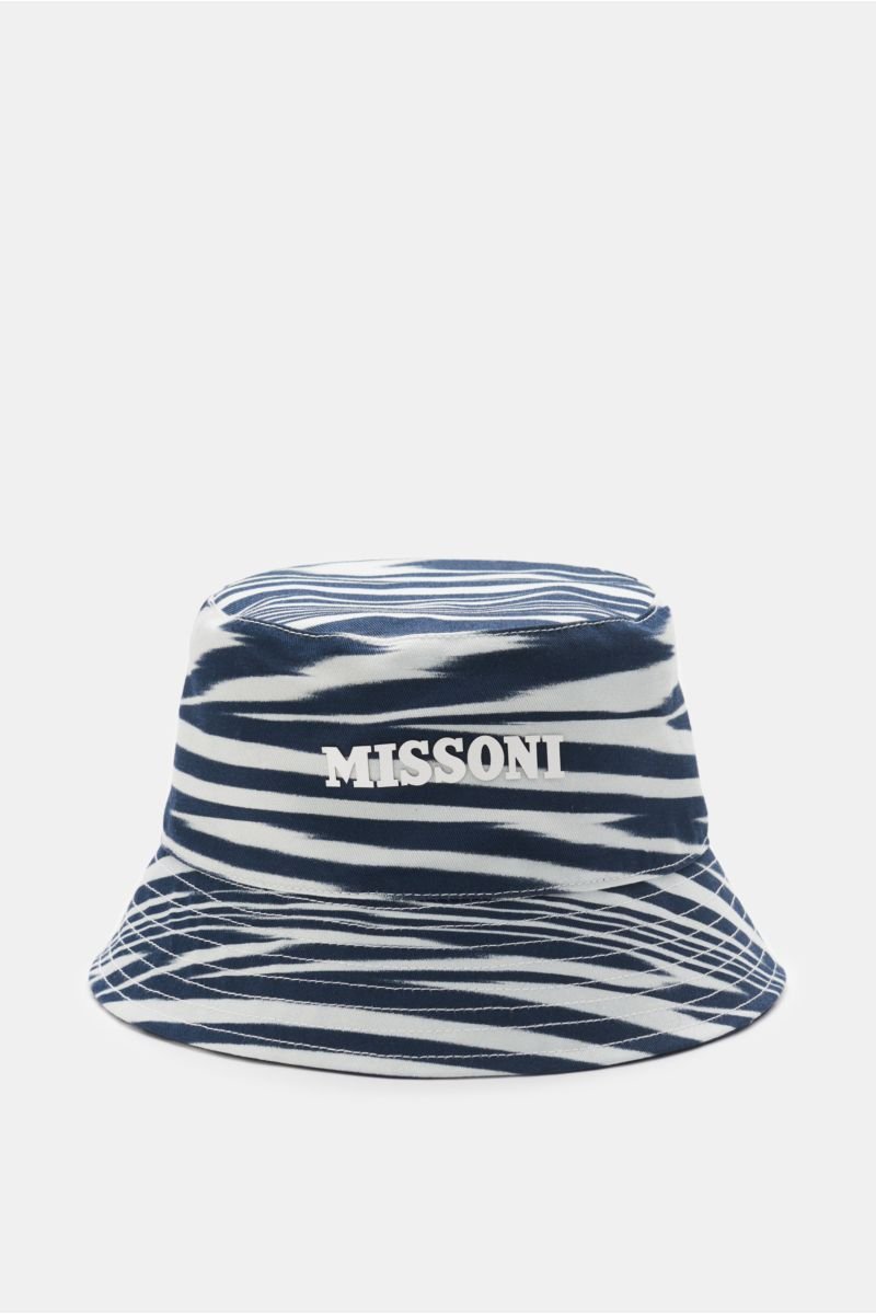 Bucket hat navy/off-white patterned