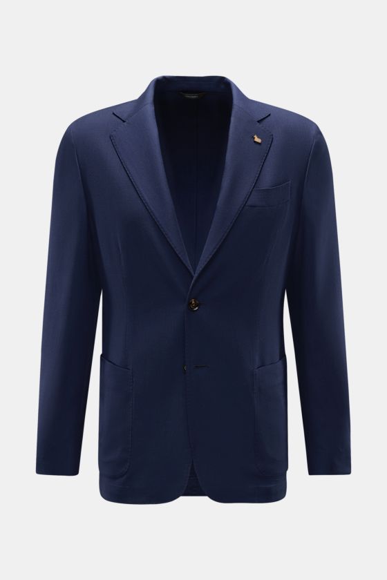 Colombo Cashmere Sakko 'Robert' navy, frontale Ansicht, ultraleichtes, tailliertes Unconstructed-Sakko aus 4.0 Cashmere mit fallendem Revers, zwei Knöpfen, Brust- und Hüfttaschen. Colombo Cashmere Sakko 'Robert' navy, frontale Ansicht, ultraleichtes, tailliertes Unconstructed-Sakko aus 4.0 Cashmere mit fallendem Revers, zwei Knöpfen, Brust- und Hüfttaschen.