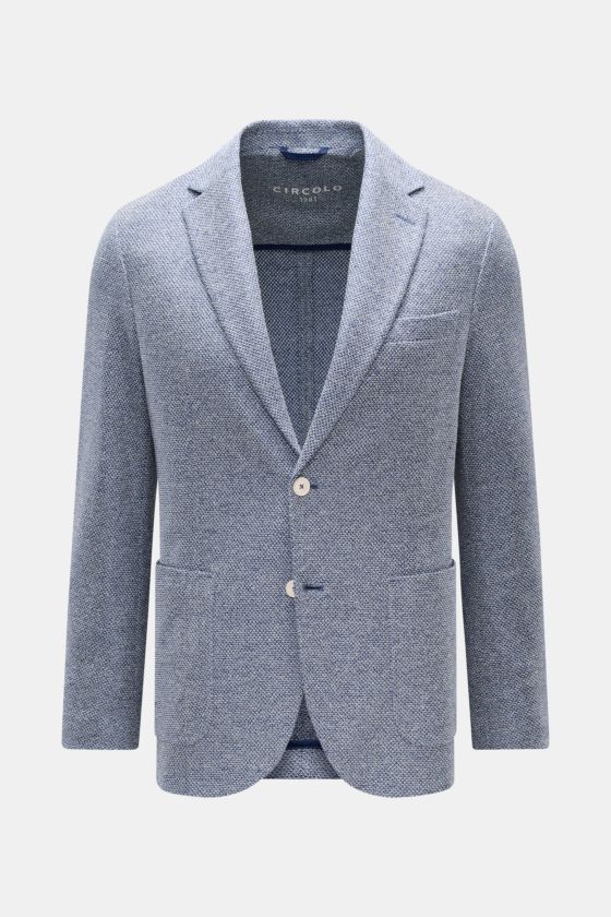 Circolo 1901 Sakko 'Coarse' dunkelblau/navy/weiß meliert, schmal geschnitten, Leinen-Mix, Slim Fit, Unconstructed-Design, frontale Ansicht. Circolo 1901 Sakko 'Coarse' dunkelblau/navy/weiß meliert, schmal geschnitten, Leinen-Mix, Slim Fit, Unconstructed-Design, frontale Ansicht.