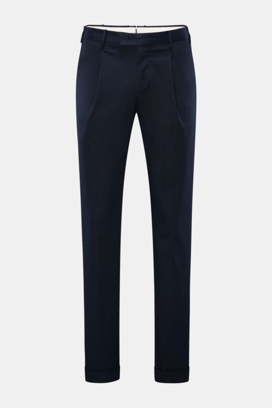 PT Torino Chino 'Master Fit' navy in Frontansicht, Baumwoll-Twill, elastisch, Master Fit, knöchellang mit Saumaufschlag, französische Taschen. PT Torino Chino 'Master Fit' navy in Frontansicht, Baumwoll-Twill, elastisch, Master Fit, knöchellang mit Saumaufschlag, französische Taschen.
