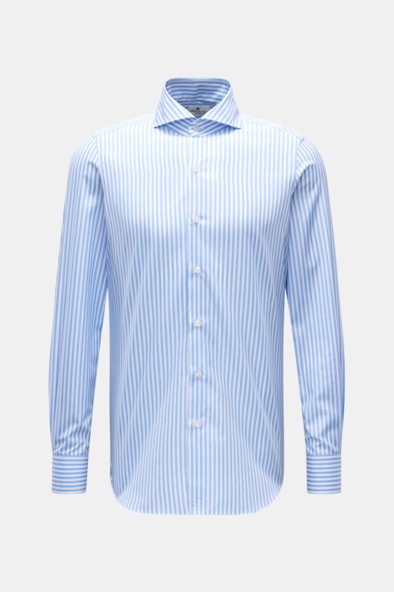 Finamore Business Hemd 'Sergio Milano' Haifisch-Kragen hellblau/weiß gestreift Finamore Business Hemd 'Sergio Milano' Haifisch-Kragen hellblau/weiß gestreift