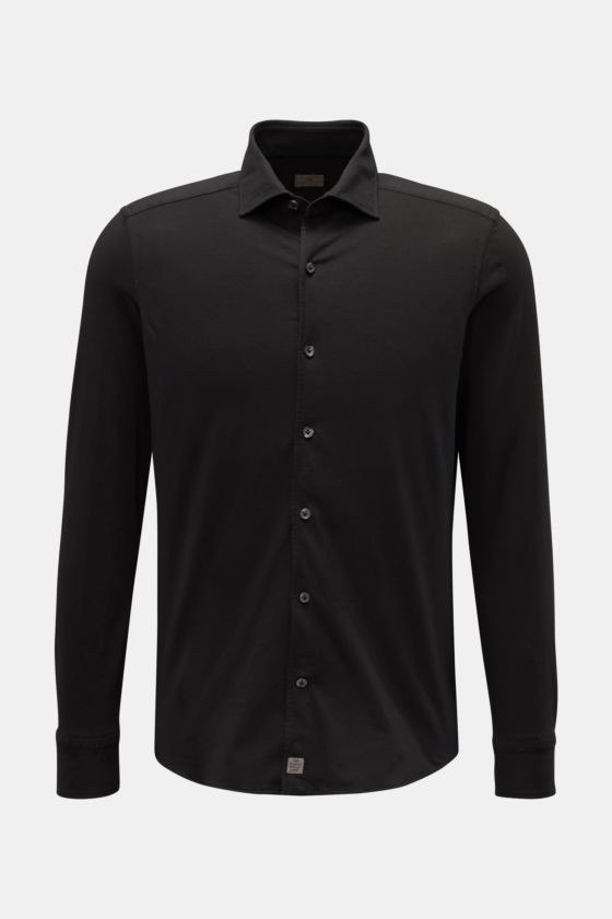 Sonrisa Jersey-Hemd Haifisch-Kragen schwarz Sonrisa Jersey-Hemd Haifisch-Kragen schwarz