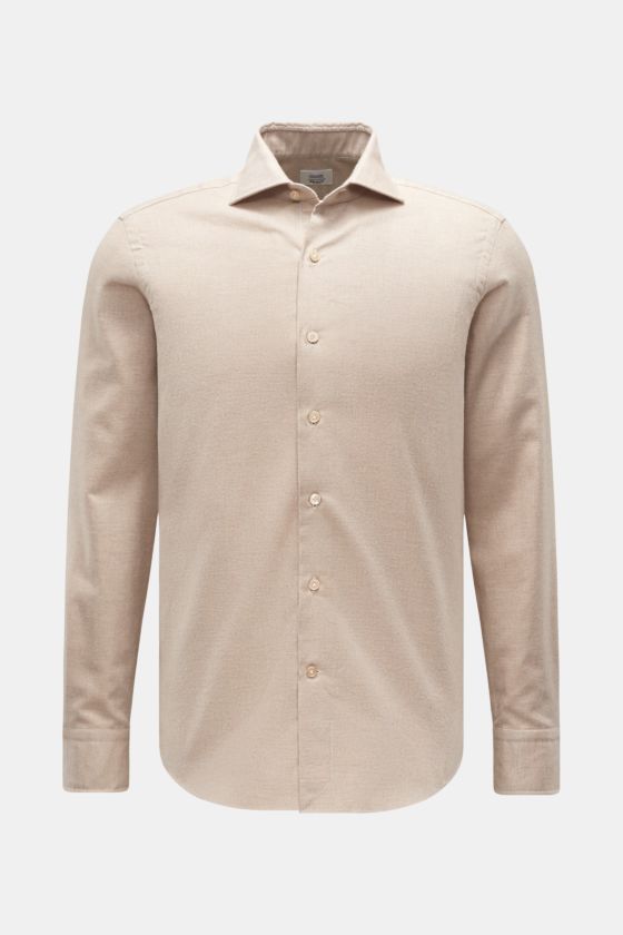 Gherardi Casual Hemd Haifisch-Kragen beige Gherardi Casual Hemd Haifisch-Kragen beige