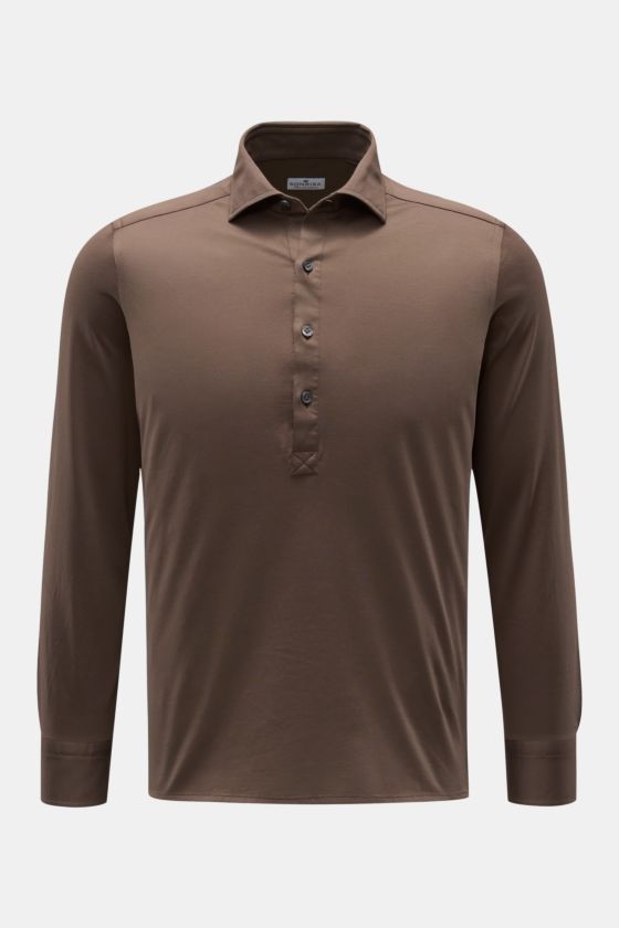 Sonrisa Jersey Popover-Hemd Haifisch-Kragen khaki Sonrisa Jersey Popover-Hemd Haifisch-Kragen khaki