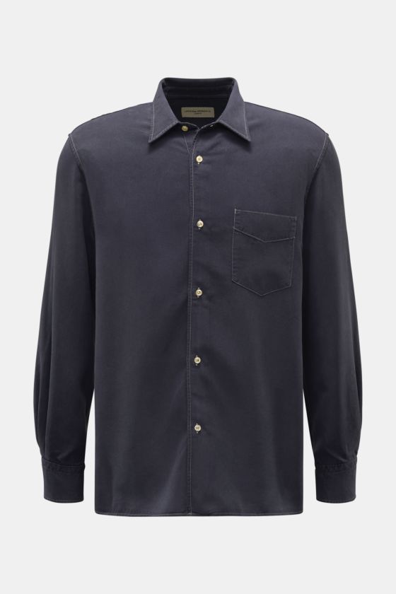 Officine Générale Casual Hemd 'Guido' schmaler Kragen anthrazit Officine Générale Casual Hemd 'Guido' schmaler Kragen anthrazit