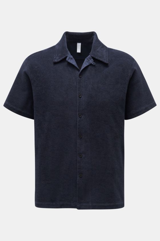 04651/ A trip in a bag Frottee-Kurzarmhemd 'Terry Shirt' Kubanischer Kragen navy 04651/ A trip in a bag Frottee-Kurzarmhemd 'Terry Shirt' Kubanischer Kragen navy