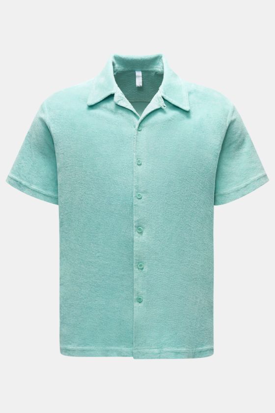 04651/ A trip in a bag Frottee-Kurzarmhemd 'Terry Shirt' Kubanischer Kragen türkis 04651/ A trip in a bag Frottee-Kurzarmhemd 'Terry Shirt' Kubanischer Kragen türkis