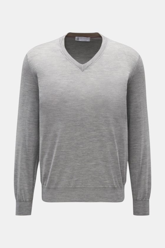 Brunello Cucinelli V-Neck Pullover grau Brunello Cucinelli V-Neck Pullover grau