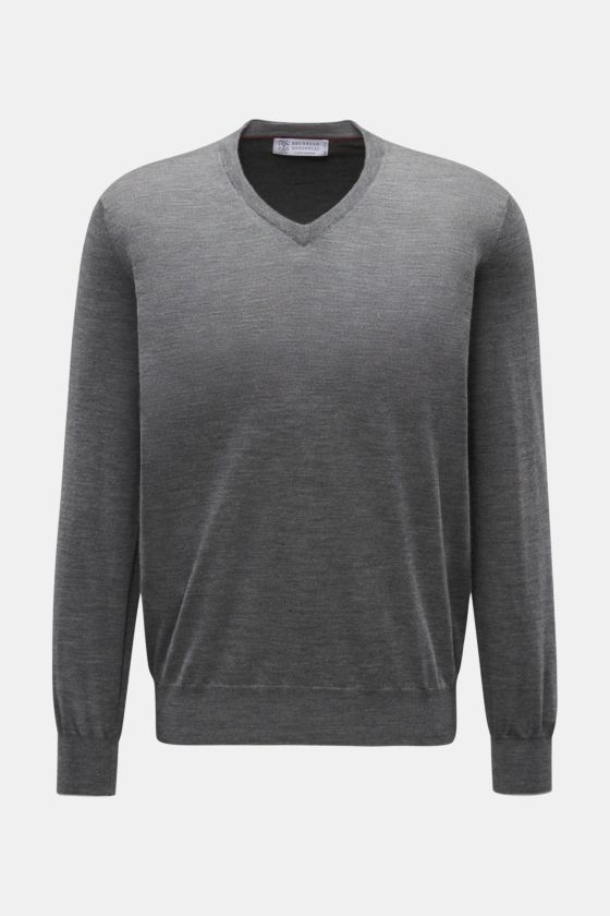 Brunello Cucinelli V-Neck Pullover dunkelgrau Brunello Cucinelli V-Neck Pullover dunkelgrau
