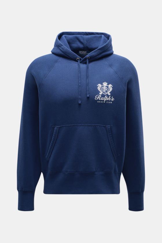 Polo Ralph Lauren Kapuzenpullover dunkelblau, frontal fotografiert, oversized Fit, Kapuze mit Tunnelzug, maritimer Logo-Print, Kängurutasche, weicher Griff. Polo Ralph Lauren Kapuzenpullover dunkelblau, frontal fotografiert, oversized Fit, Kapuze mit Tunnelzug, maritimer Logo-Print, Kängurutasche, weicher Griff.