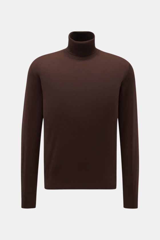 Colombo Feinstrick-Rollkragenpullover dunkelbraun Colombo Feinstrick-Rollkragenpullover dunkelbraun