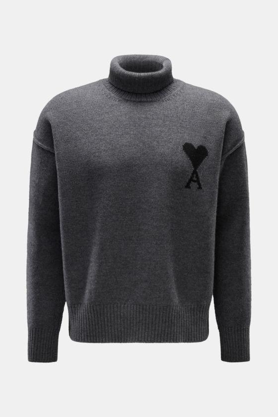 Ami Paris Rollkragenpullover dunkelgrau Ami Paris Rollkragenpullover dunkelgrau