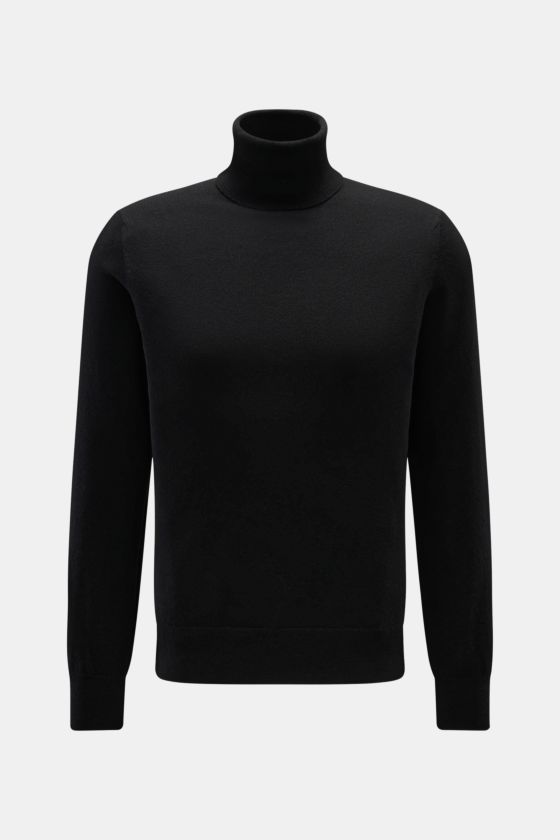 Cruciani Cashmere Rollkragenpullover schwarz, Slim Fit, feines Strickbild, elastische Bündchen, anliegender Rollkragen, Frontansicht, reiner Cashmere, geschmeidiger Griff. Cruciani Cashmere Rollkragenpullover schwarz, Slim Fit, feines Strickbild, elastische Bündchen, anliegender Rollkragen, Frontansicht, reiner Cashmere, geschmeidiger Griff.
