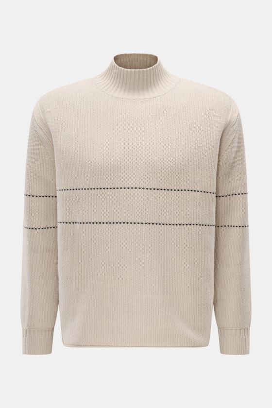 Emporio Armani Mock Neck Pullover sand/schwarz gemustert Emporio Armani Mock Neck Pullover sand/schwarz gemustert