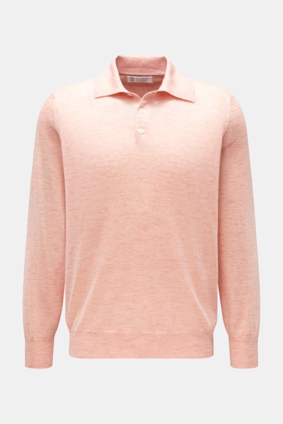 Brunello Cucinelli Strickpolo rosé meliert Brunello Cucinelli Strickpolo rosé meliert