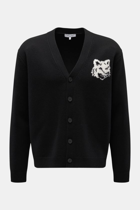 Maison Kitsuné Cardigan 'Fox Head' schwarz Maison Kitsuné Cardigan 'Fox Head' schwarz