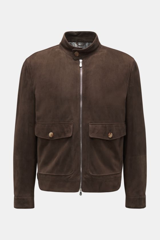 Brunello Cucinelli Velourslederjacke dunkelbraun Brunello Cucinelli Velourslederjacke dunkelbraun