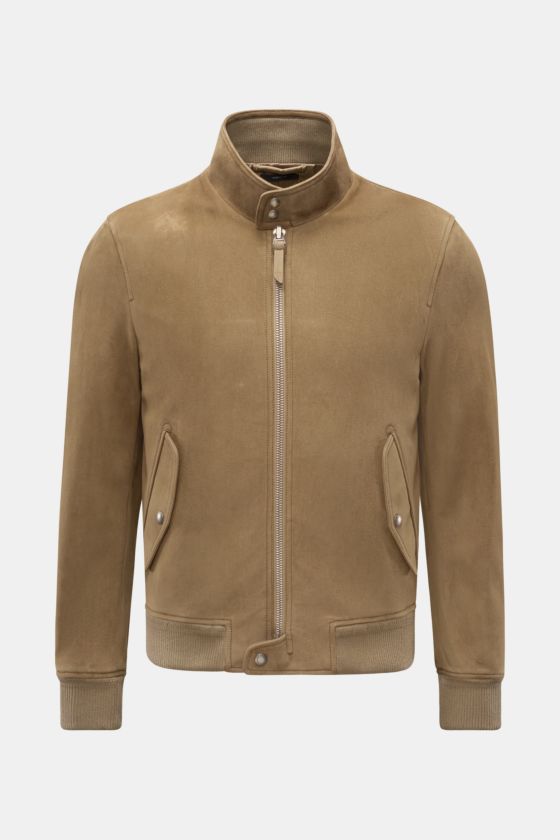 Tom Ford Velourslederjacke hellbraun Tom Ford Velourslederjacke hellbraun