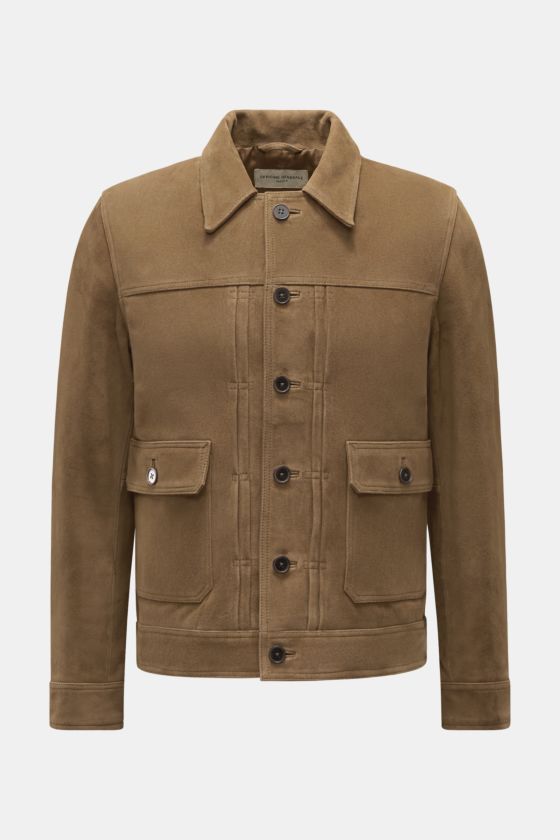 Officine Générale Verlourslederjacke 'Lazlo' braun Officine Générale Verlourslederjacke 'Lazlo' braun