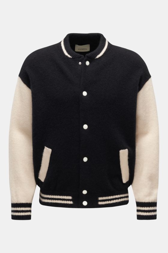 Laneus Cardigan 'Soft Cashmere Bomber' schwarz/offwhite Laneus Cardigan 'Soft Cashmere Bomber' schwarz/offwhite