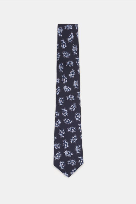 Borrelli Seidenkrawatte navy/hellblau/creme gemustert Borrelli Seidenkrawatte navy/hellblau/creme gemustert