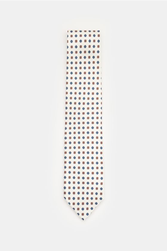 Eddy Monetti Seidenkrawatte offwhite/navy/braun gemustert Eddy Monetti Seidenkrawatte offwhite/navy/braun gemustert
