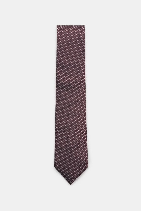 Zegna Seidenkrawatte schwarz/bordeaux/hellgrau gemustert Zegna Seidenkrawatte schwarz/bordeaux/hellgrau gemustert