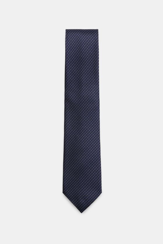 Zegna Seidenkrawatte dunkelblau/schwarz gemustert Zegna Seidenkrawatte dunkelblau/schwarz gemustert