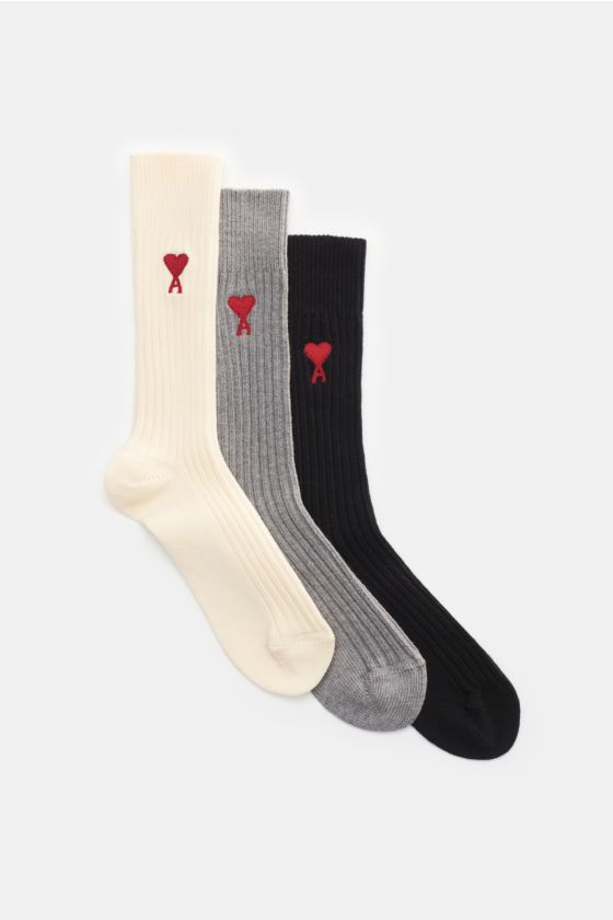 Ami Paris Strümpfe 3er-Set creme/grau/schwarz Ami Paris Strümpfe 3er-Set creme/grau/schwarz