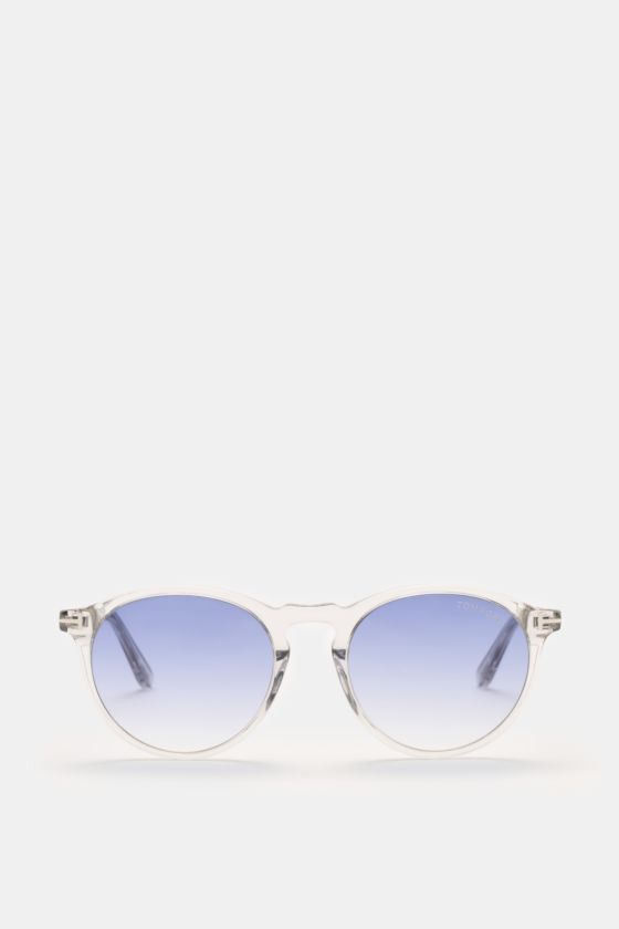 Tom Ford Sonnenbrille 'Aurele' hellgrau, klassische Panto-Form, Acetat-Rahmen, Verlaufsgläser, 100% UV-Schutz, Frontalansicht Tom Ford Sonnenbrille 'Aurele' hellgrau, klassische Panto-Form, Acetat-Rahmen, Verlaufsgläser, 100% UV-Schutz, Frontalansicht